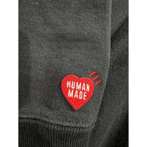 HUMAN MADE Logo Hoodie in Black Red